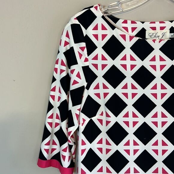 Eliza J. Black & Pink Sheath Dress - Size 2 - Picture 5 of 11